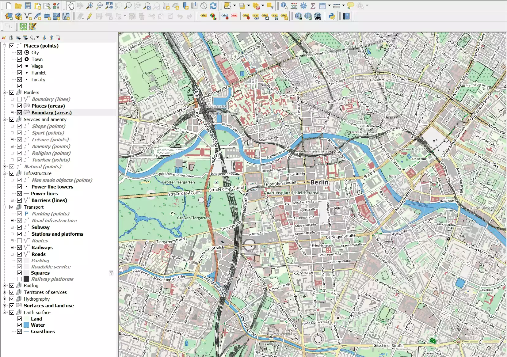 Sample of project of Brazzaville for QGIS 3